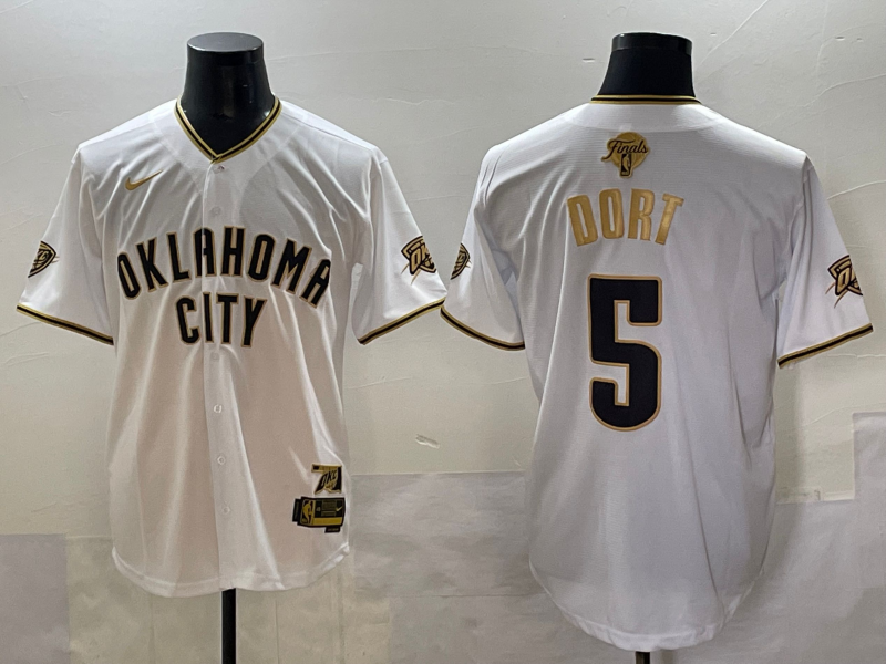 Men 2025 Oklahoma City Thunder #5 Dort white Nike Joint Name NBA Jersey style 14->oklahoma city thunder->NBA Jersey